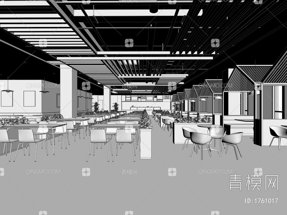 餐厅食堂3D模型下载【ID:1761017】