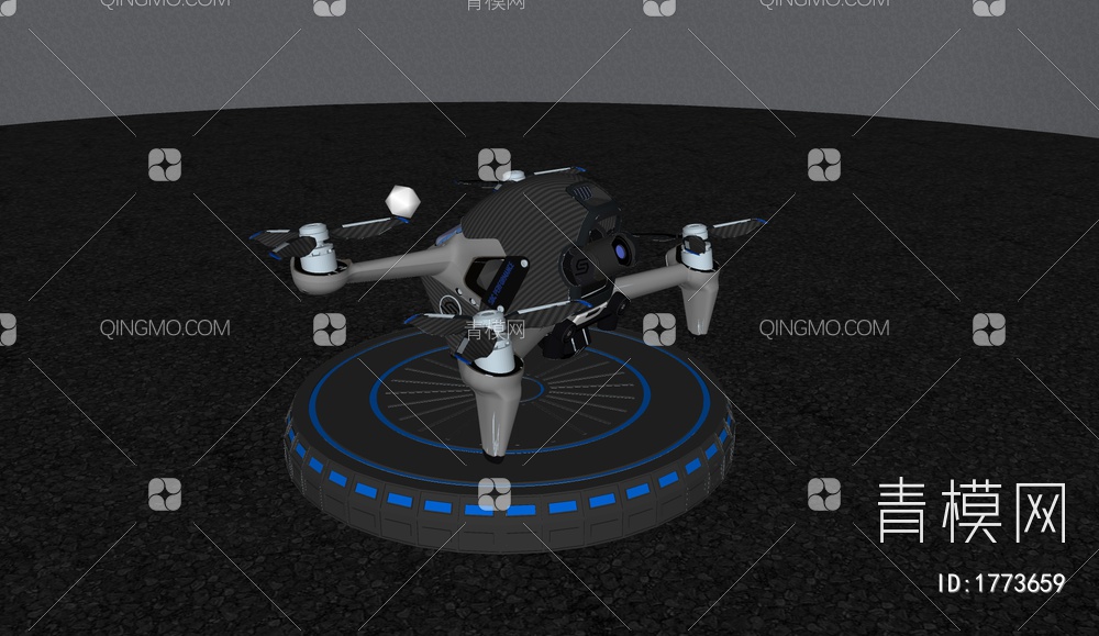 科技感无人机SU模型下载【ID:1773659】