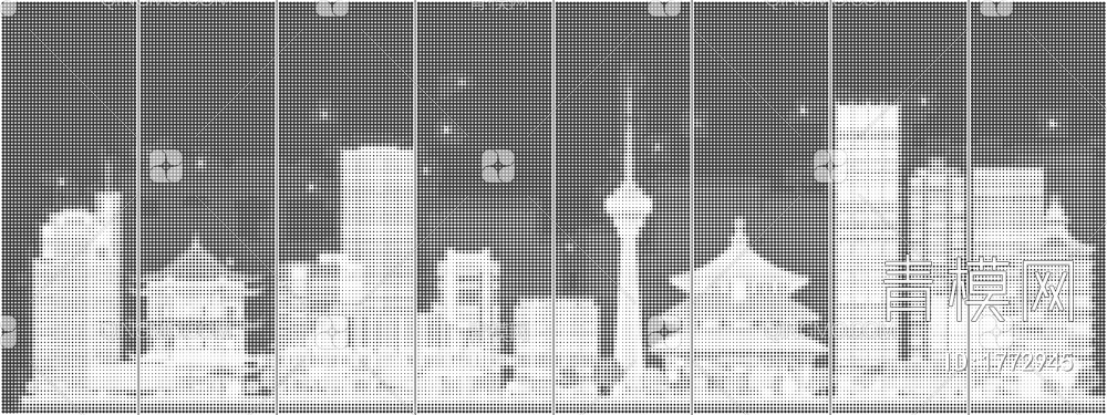 建筑剪影 城市剪影 穿孔铝板贴图贴图下载【ID:1772945】