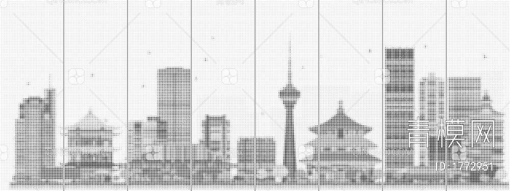 建筑剪影 城市剪影 穿孔铝板贴图贴图下载【ID:1772951】