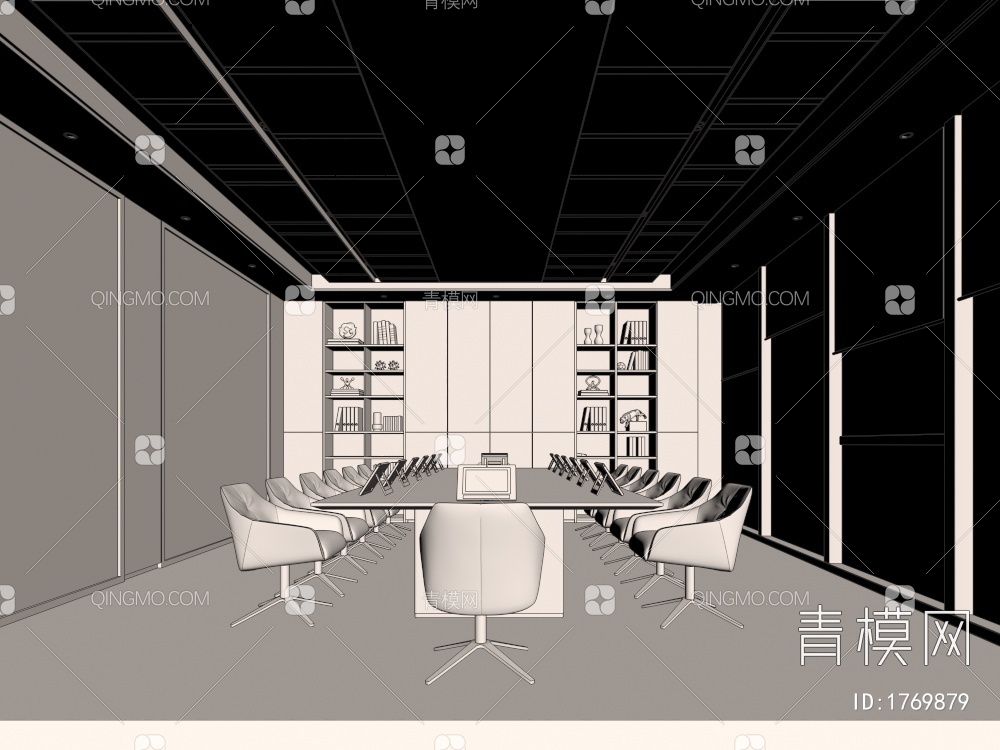 会议室 会议桌 办公椅 办公室3D模型下载【ID:1769879】