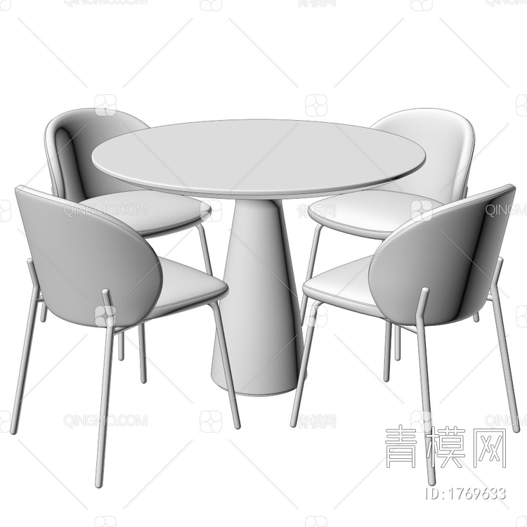 休闲桌椅组合3D模型下载【ID:1769633】