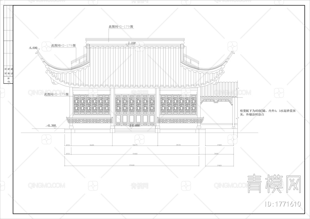 古建茶楼全套建筑图【ID:1771610】