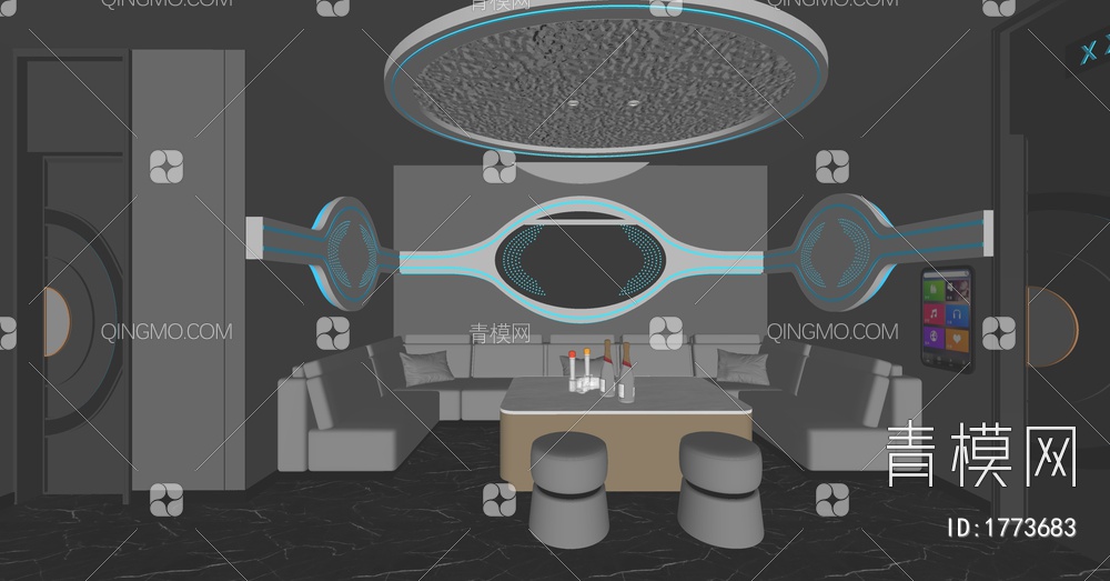 KTV包间 酒吧SU模型下载【ID:1773683】
