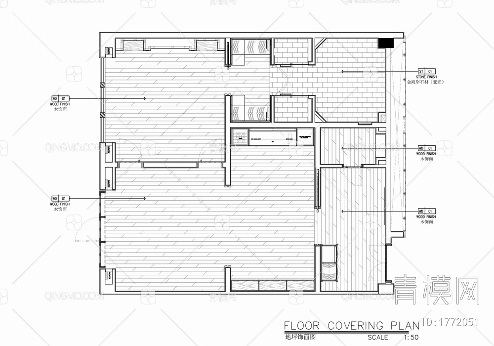 120㎡酒店豪华客房套房室内施工图 酒店客房 套房 大床房【ID:1772051】