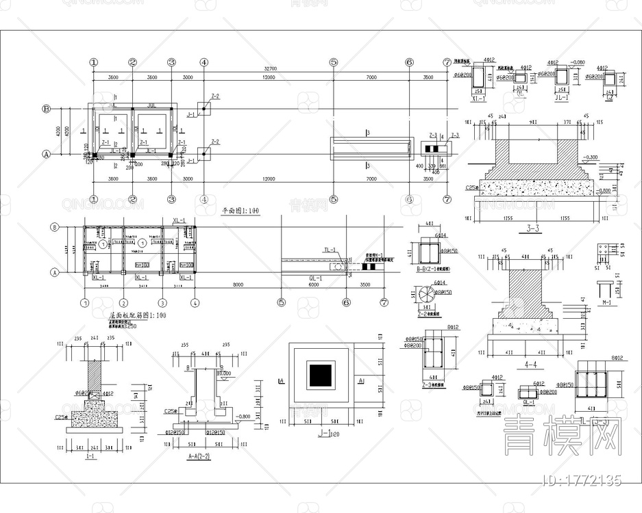 砖混结构小门卫建筑结构图【ID:1772135】