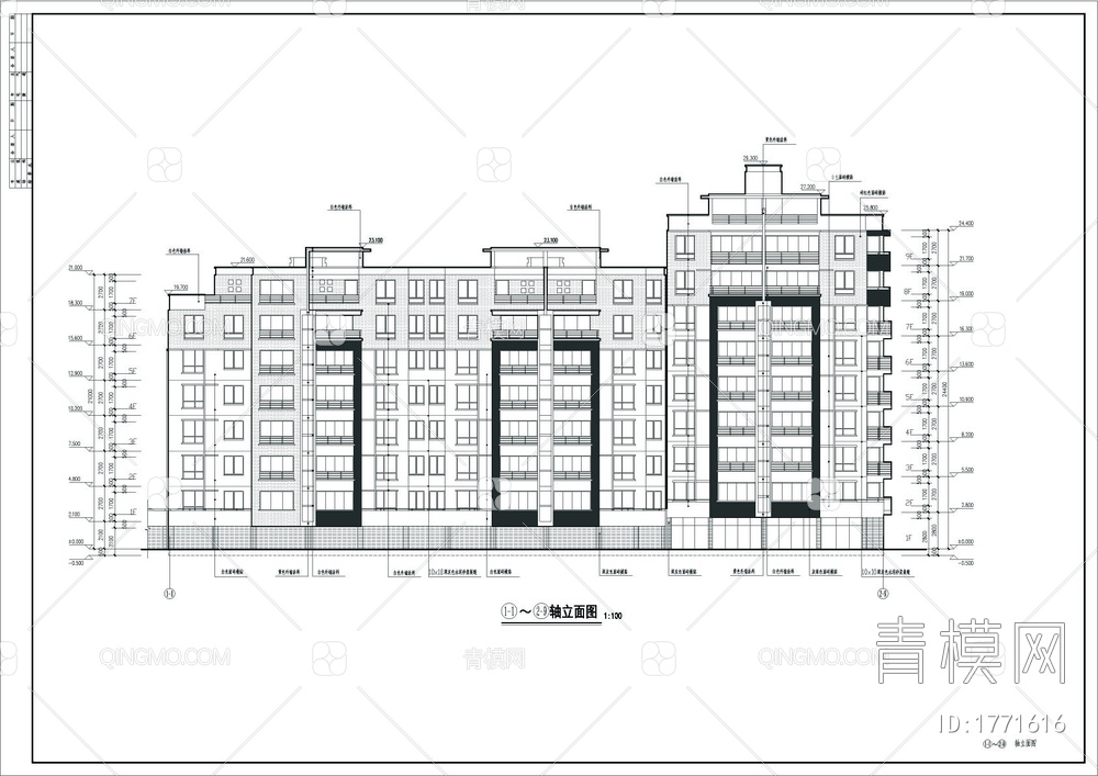 整套新型节能小区建筑设计cad图【ID:1771616】