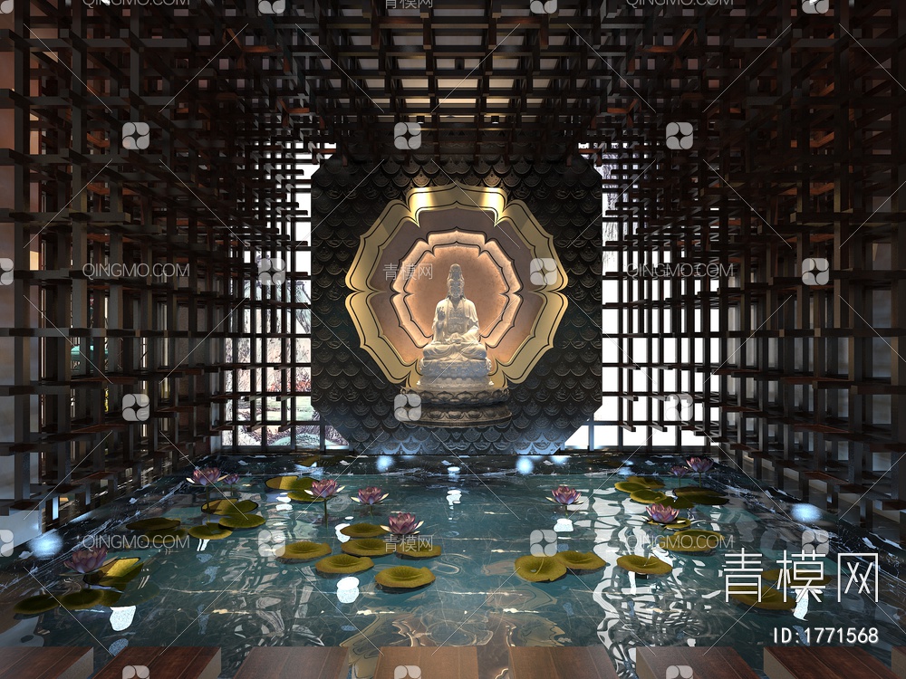 寺庙佛堂3D模型下载【ID:1771568】
