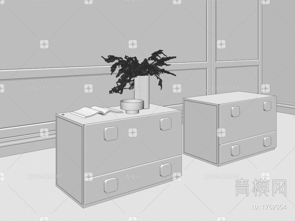床头柜3D模型下载【ID:1769354】
