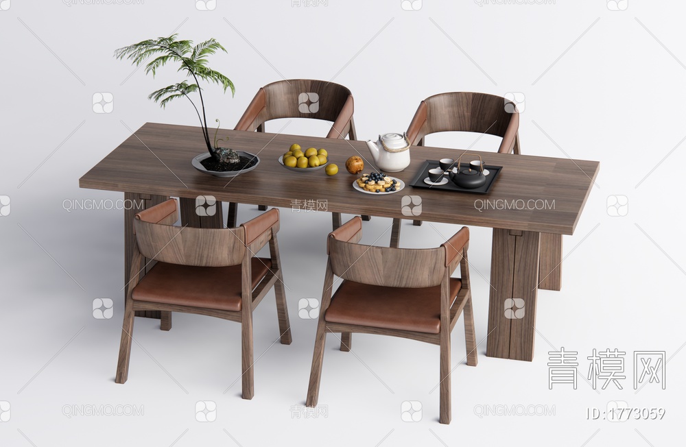餐桌椅组合SU模型下载【ID:1773059】