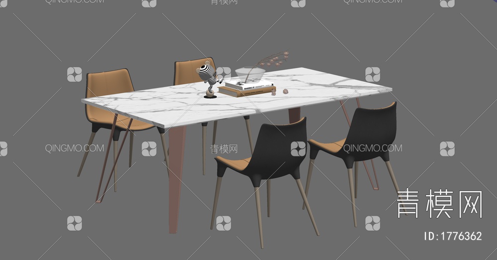 餐桌椅组合SU模型下载【ID:1776362】
