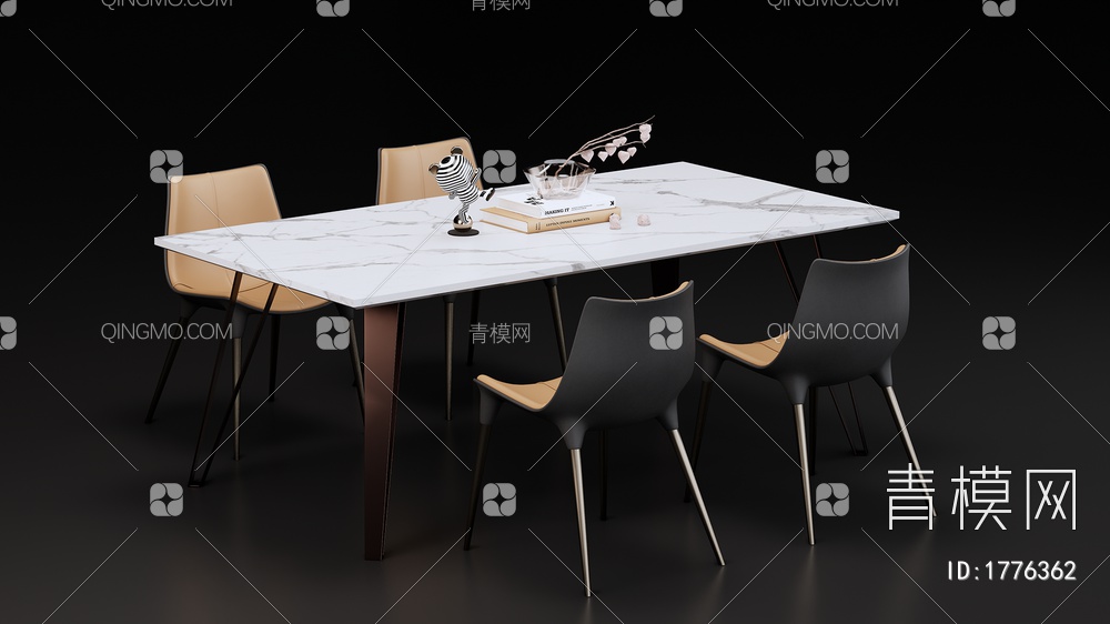 餐桌椅组合SU模型下载【ID:1776362】