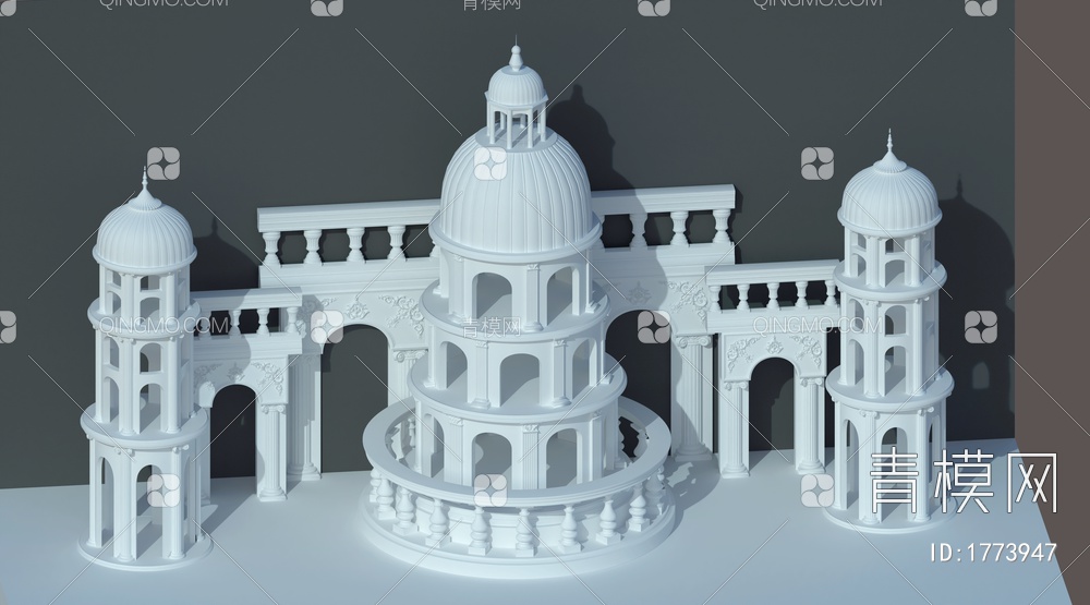 城堡、舞台道具、婚礼堂背景3D模型下载【ID:1773947】