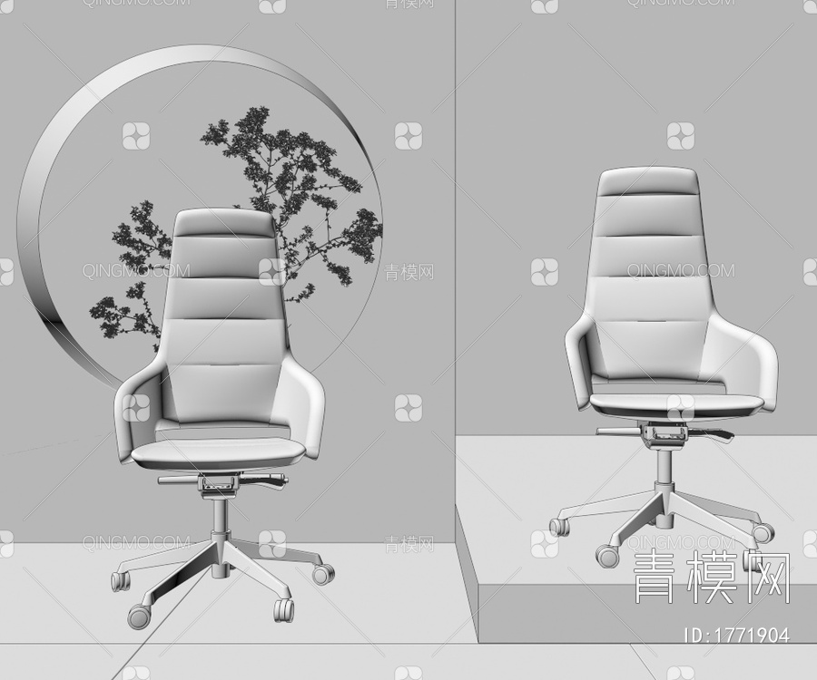 办公椅 会议椅3D模型下载【ID:1771904】
