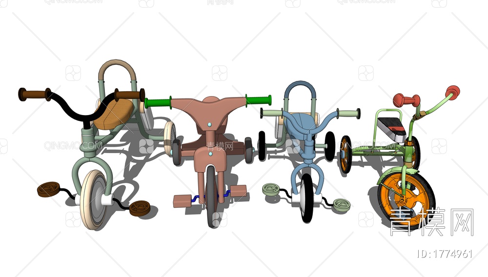 儿童自行车SU模型下载【ID:1774961】