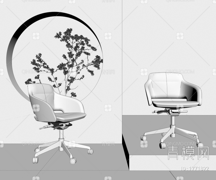 办公椅 会议椅3D模型下载【ID:1771892】