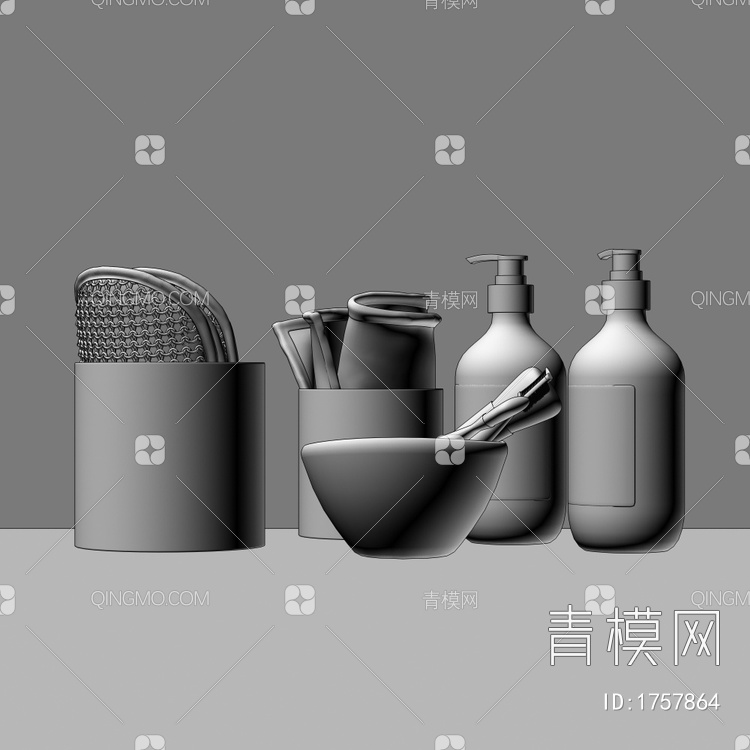 浴室洗刷用品3D模型下载【ID:1757864】