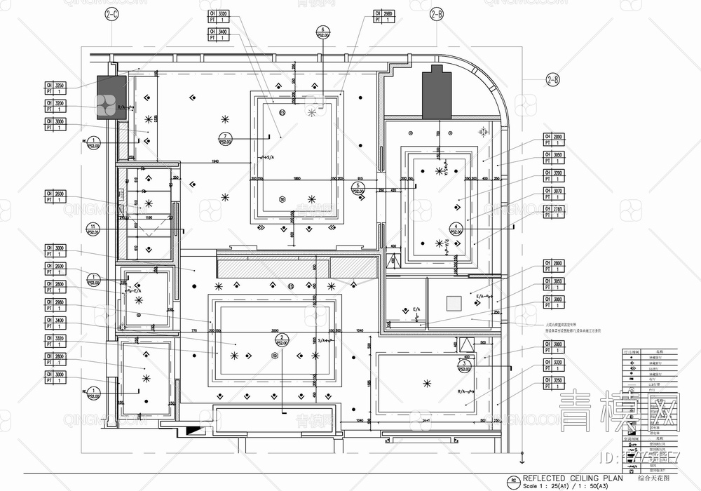 450㎡总统套房施工图 酒店客房 豪华套房 大床房 总统套房【ID:1775117】