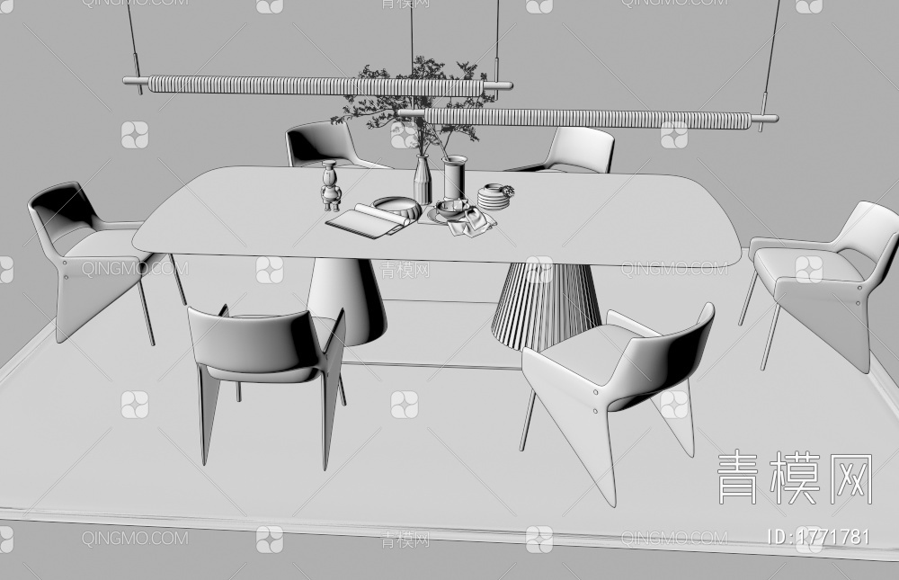 餐桌椅3D模型下载【ID:1771781】