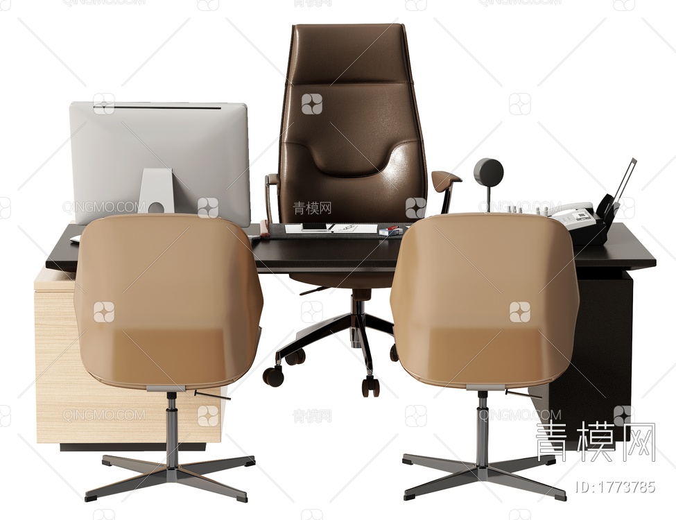 办公桌椅组合3D模型下载【ID:1773785】