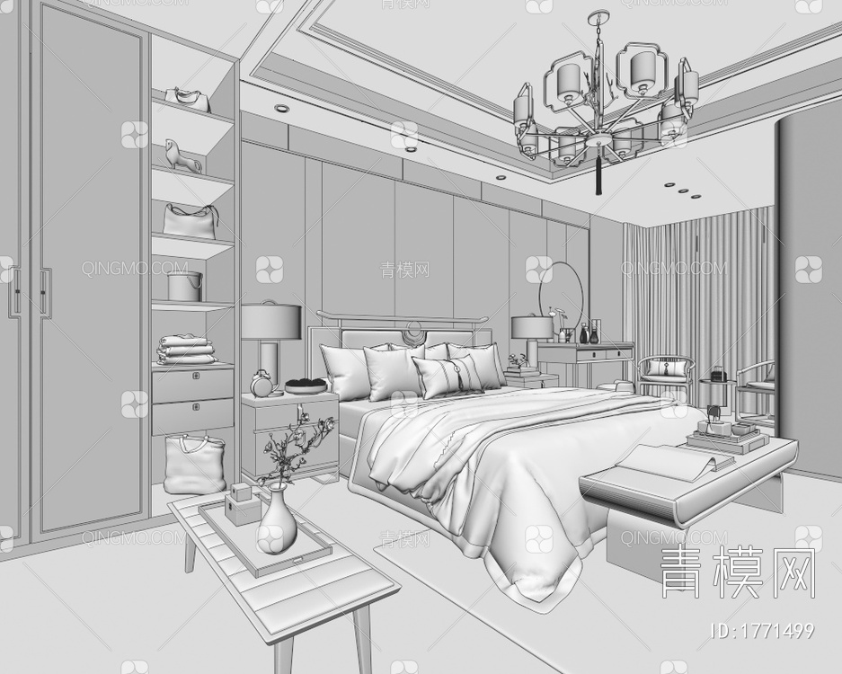 卧室3D模型下载【ID:1771499】