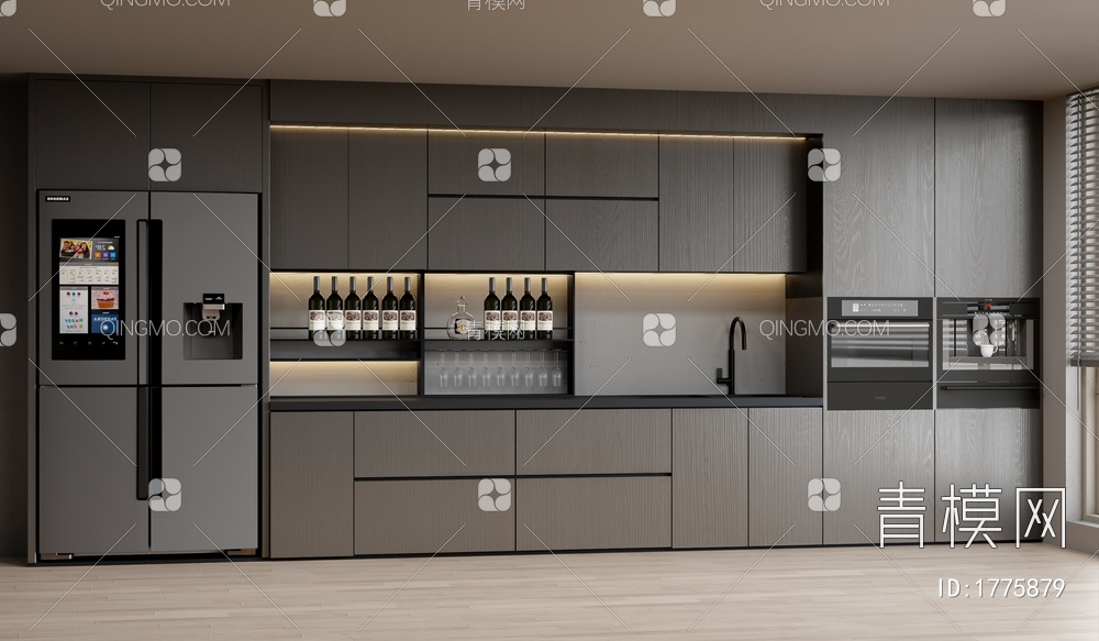 厨房橱柜组合3D模型下载【ID:1775879】