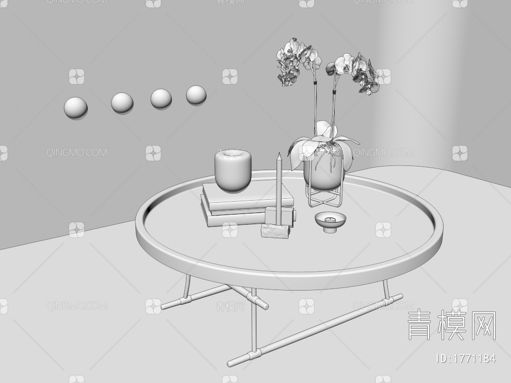圆形茶几3D模型下载【ID:1771184】