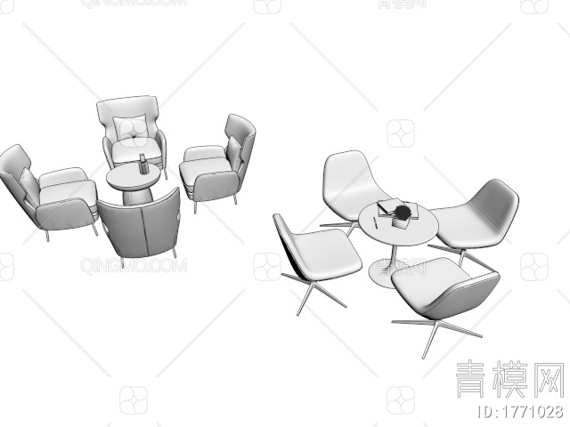 休闲桌椅3D模型下载【ID:1771028】