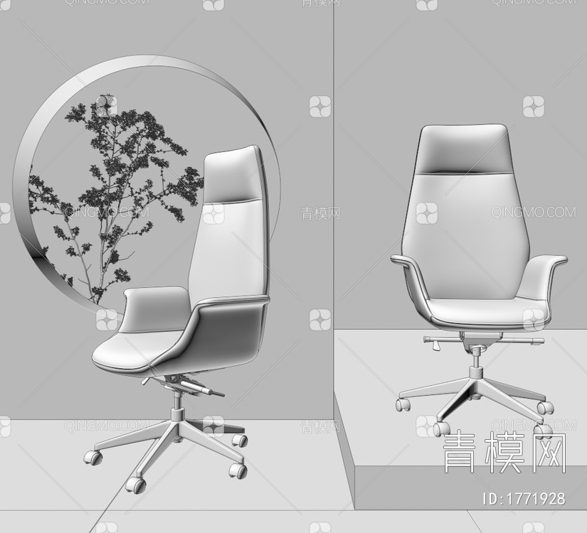 办公椅 会议椅3D模型下载【ID:1771928】