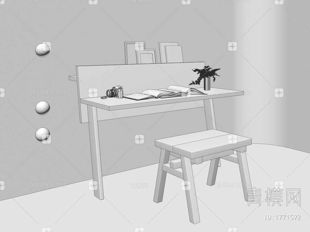 书桌椅3D模型下载【ID:1771592】