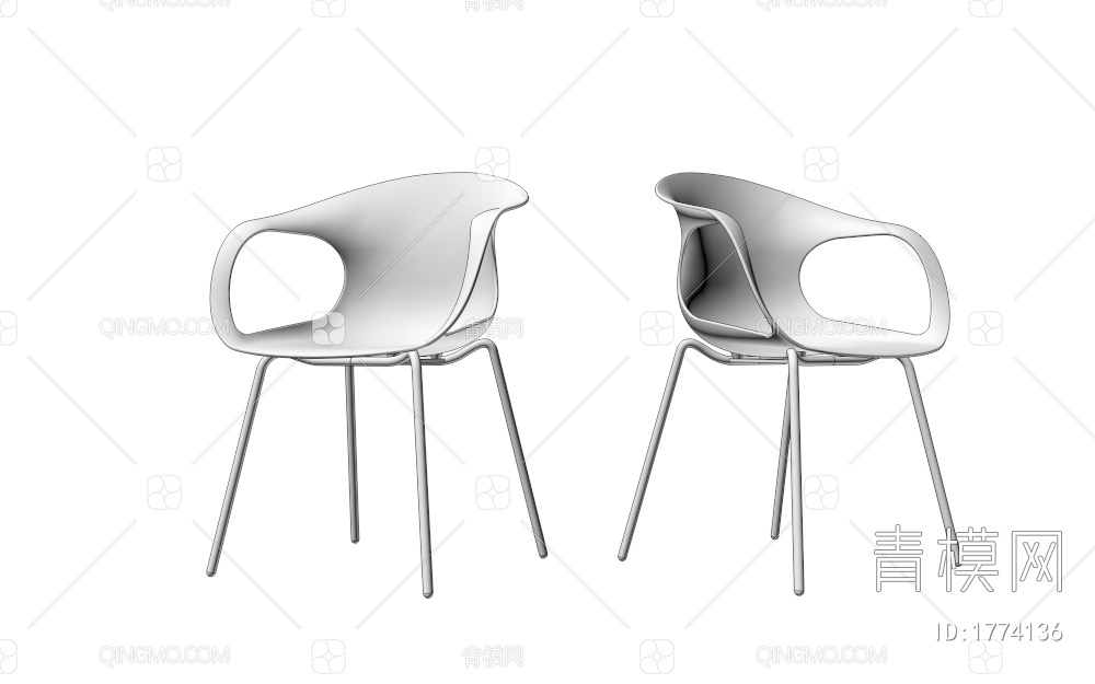 休闲椅 单椅 办公椅3D模型下载【ID:1774136】