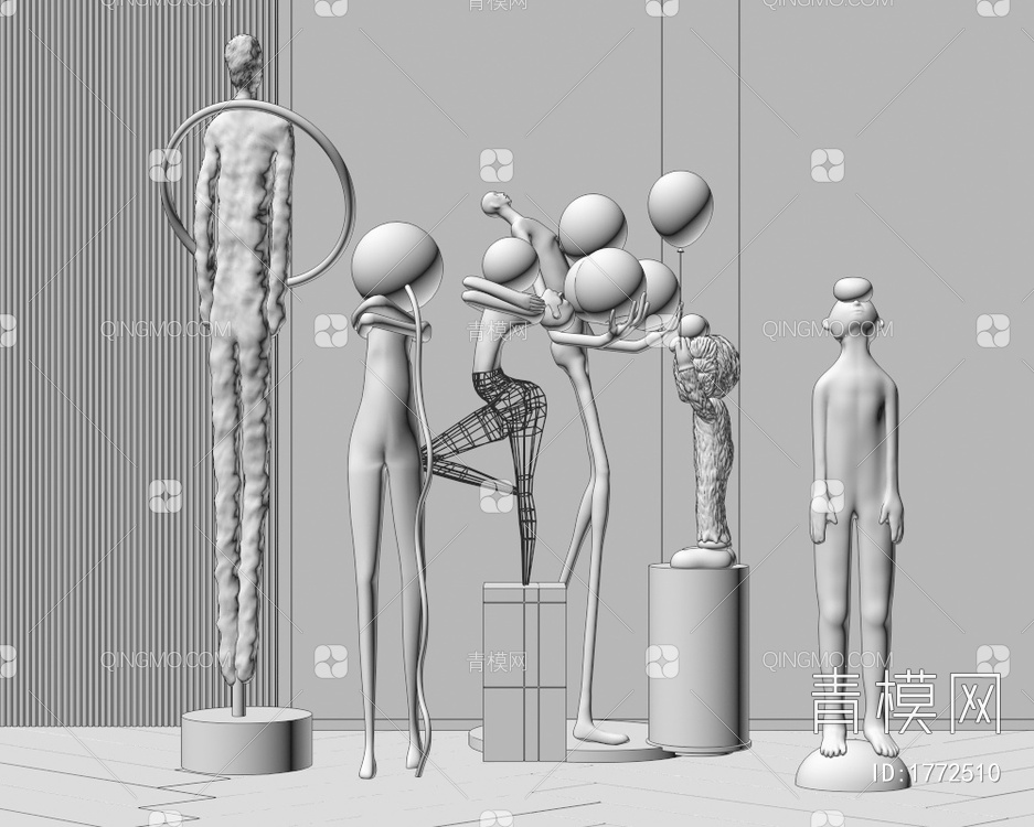 公仔雕塑 潮玩摆件合集3D模型下载【ID:1772510】
