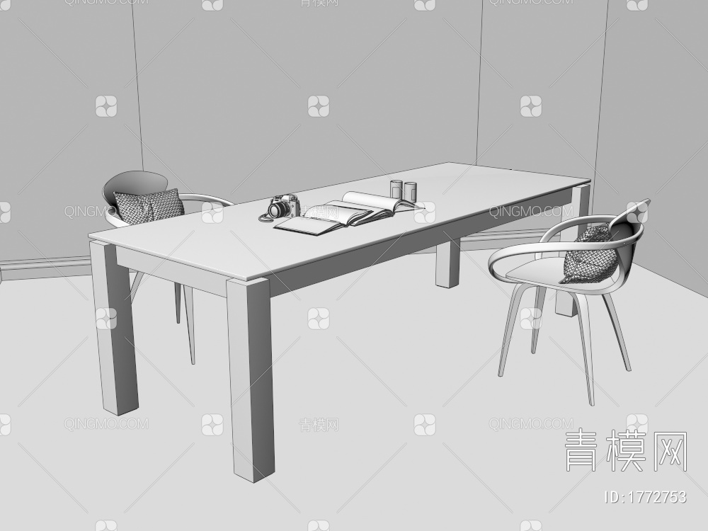 石材台面，餐桌，餐桌椅3D模型下载【ID:1772753】
