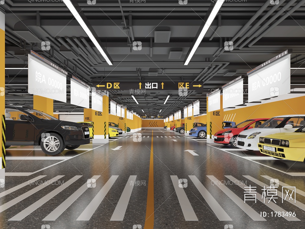 地下停车场3D模型下载【ID:1783496】