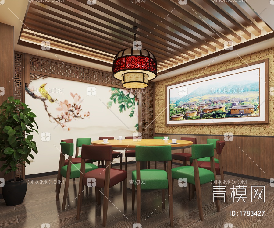 餐厅包房3D模型下载【ID:1783427】