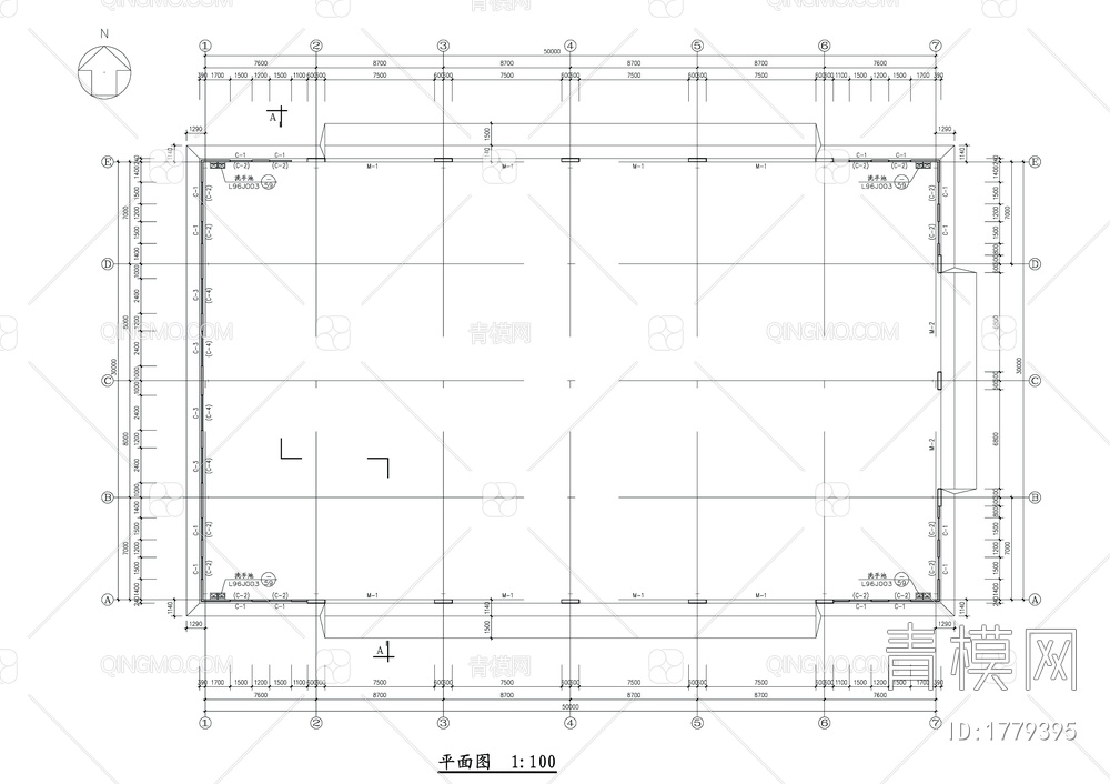30m跨厂房建筑、结构图纸【ID:1779395】