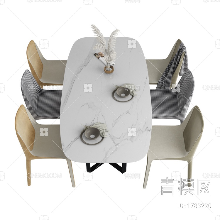 餐桌椅组合3D模型下载【ID:1783220】