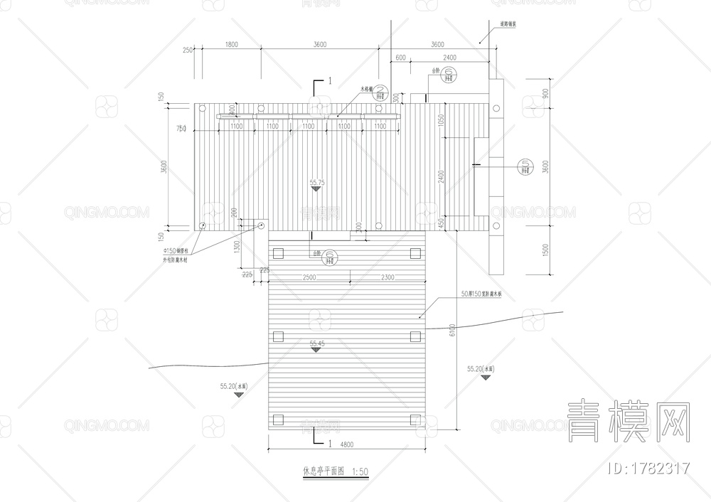 休息亭详图【ID:1782317】