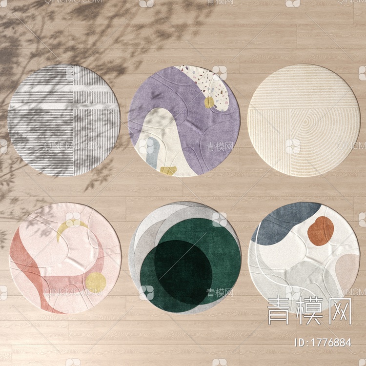 圆形地毯组合3D模型下载【ID:1776884】