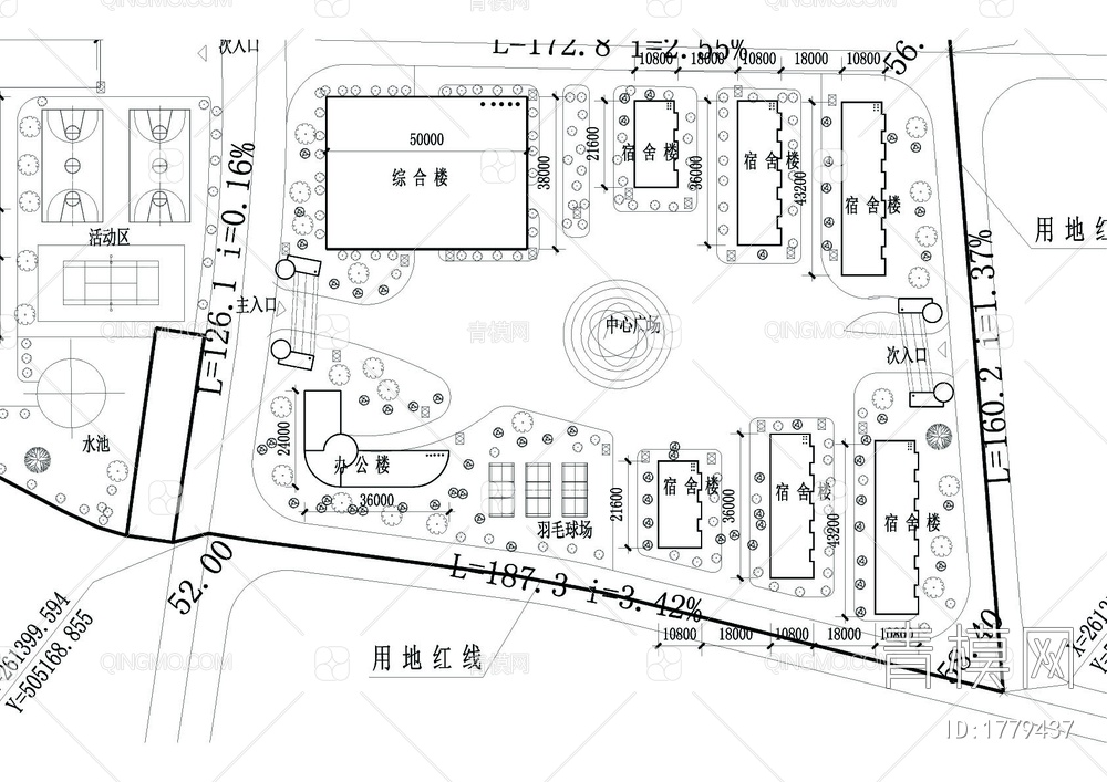 饮料厂规划总平面图【ID:1779437】