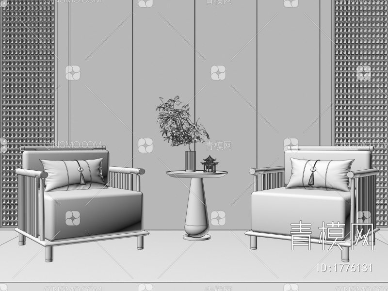 单人沙发3D模型下载【ID:1776131】