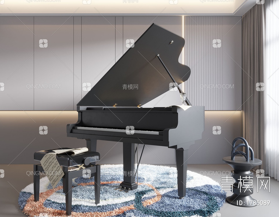 钢琴3D模型下载【ID:1785089】