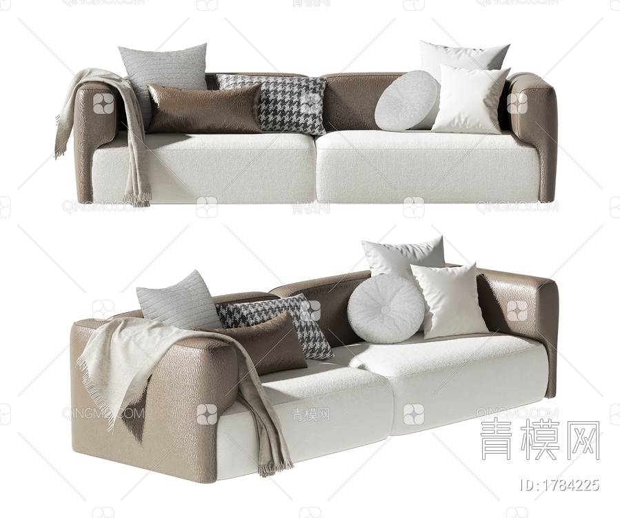 双人沙发3D模型下载【ID:1784225】