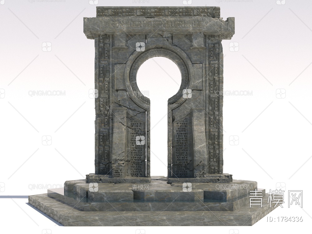 雕塑石门3D模型下载【ID:1784336】