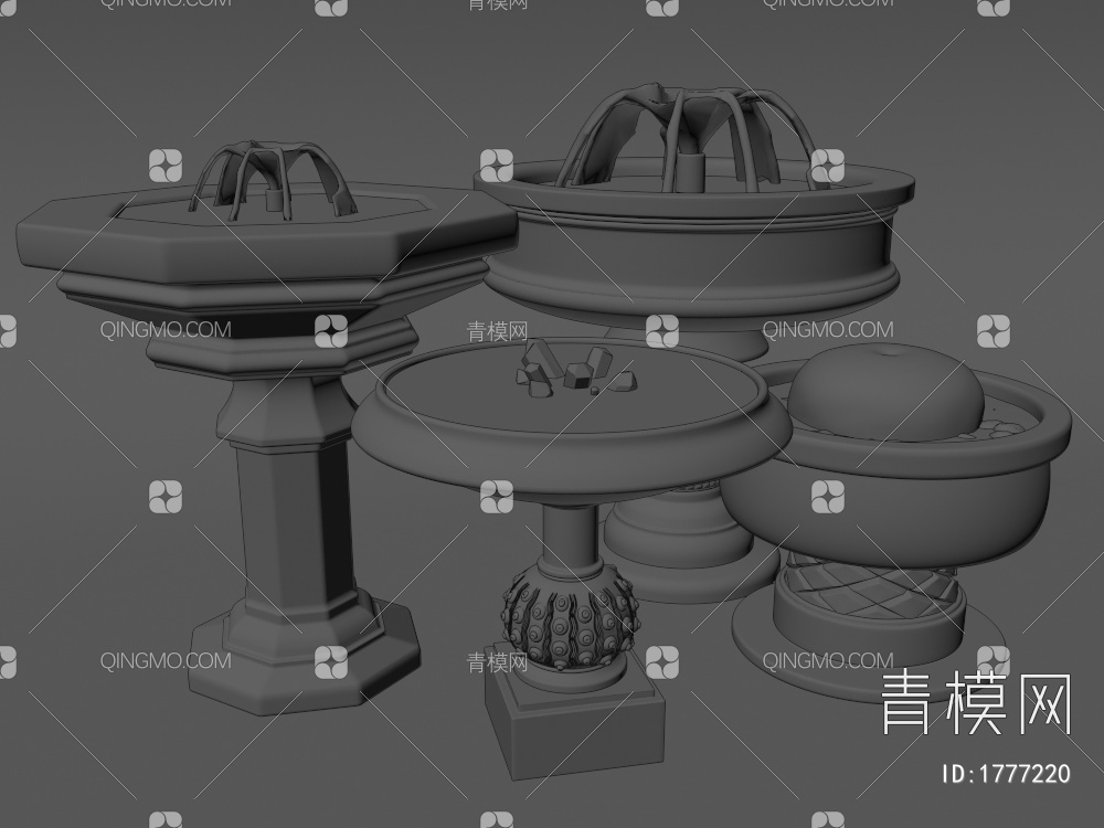 喷泉景观3D模型下载【ID:1777220】