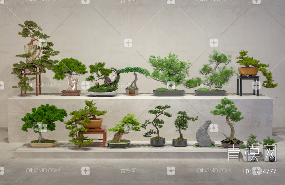 松树盆景3D模型下载【ID:1784777】