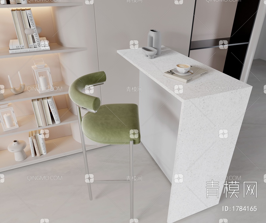 吧台吧椅组合3D模型下载【ID:1784165】