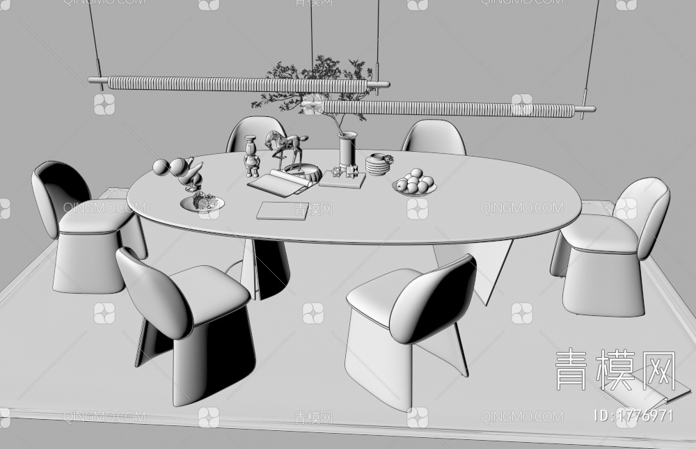 餐桌椅3D模型下载【ID:1776971】
