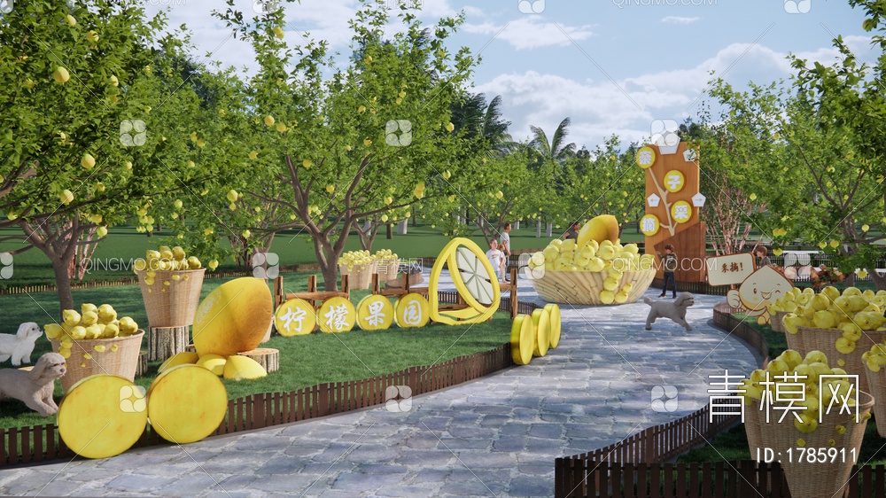 柠檬公园景观SU模型下载【ID:1785911】