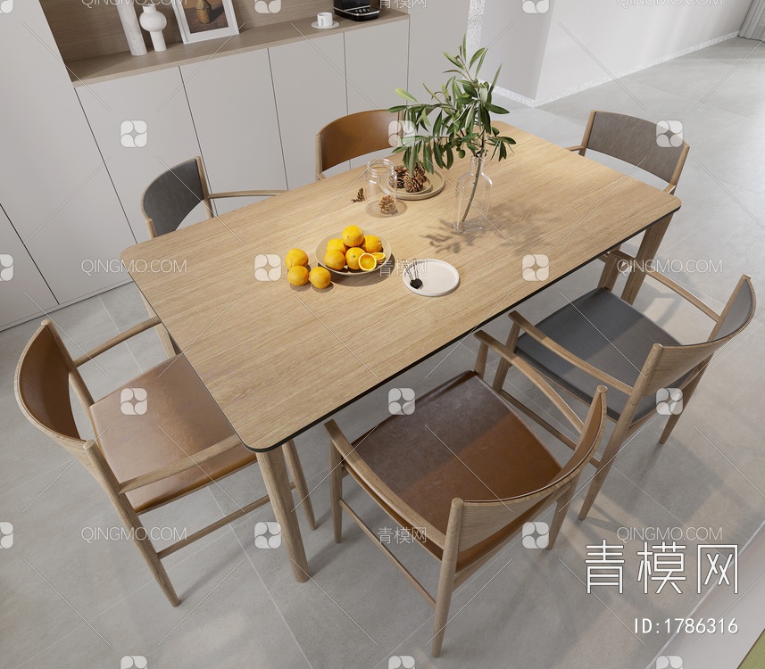 餐桌椅组合3D模型下载【ID:1786316】